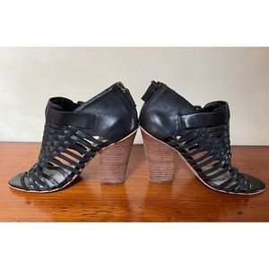 Hinge Leather Open Toe Booties size 8M